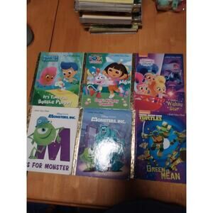 Little Golden Books Lot Nickelodeon Disney Bubble Guppies Dora TMNT Monsters Inc